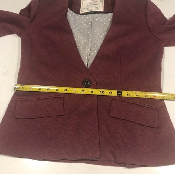 Anthropologie Cartonnier Cornerstone burgundy blazer Sz Sm - Picture 11 of 12